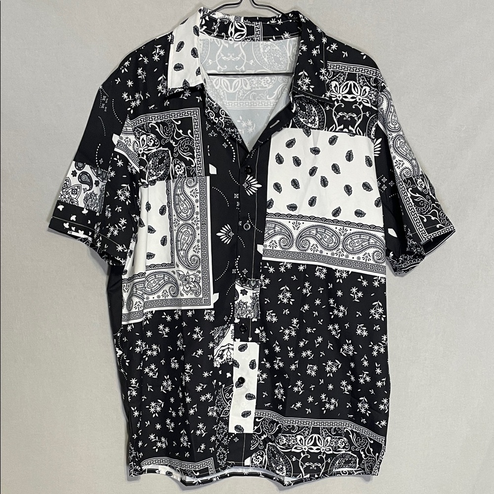 Black and White Paisley Men's Matching Set